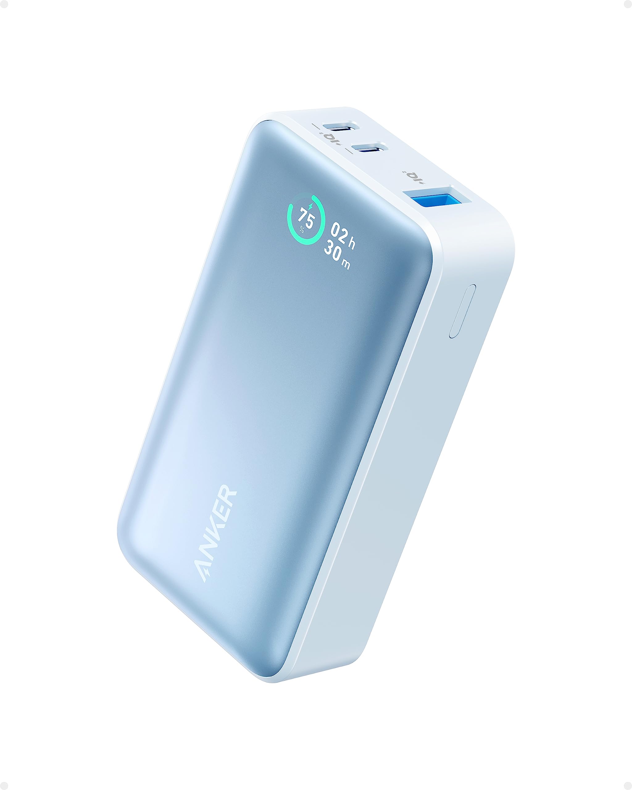 Anker Power Bank (10000mAh, 30W) (モバイルバッテリー 10000mAh 30W出力 3ポート 大容量 LEDディスプレイ搭載)【USB Power Delivery/