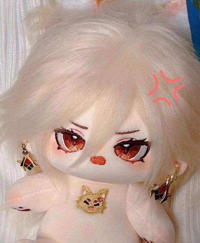 20cm 無属性ぬいぐるみ　コットン ドール　棉花娃娃　本体のみ　スケルトン有　尻尾　耳付き