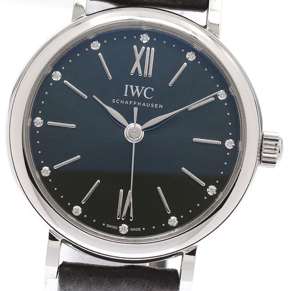 IWC IWC SCHAFFHAUSEN IW357412 ポートフィノ オートマティック 34 12Pダイヤ 自動巻き レディース _951402【中古】
