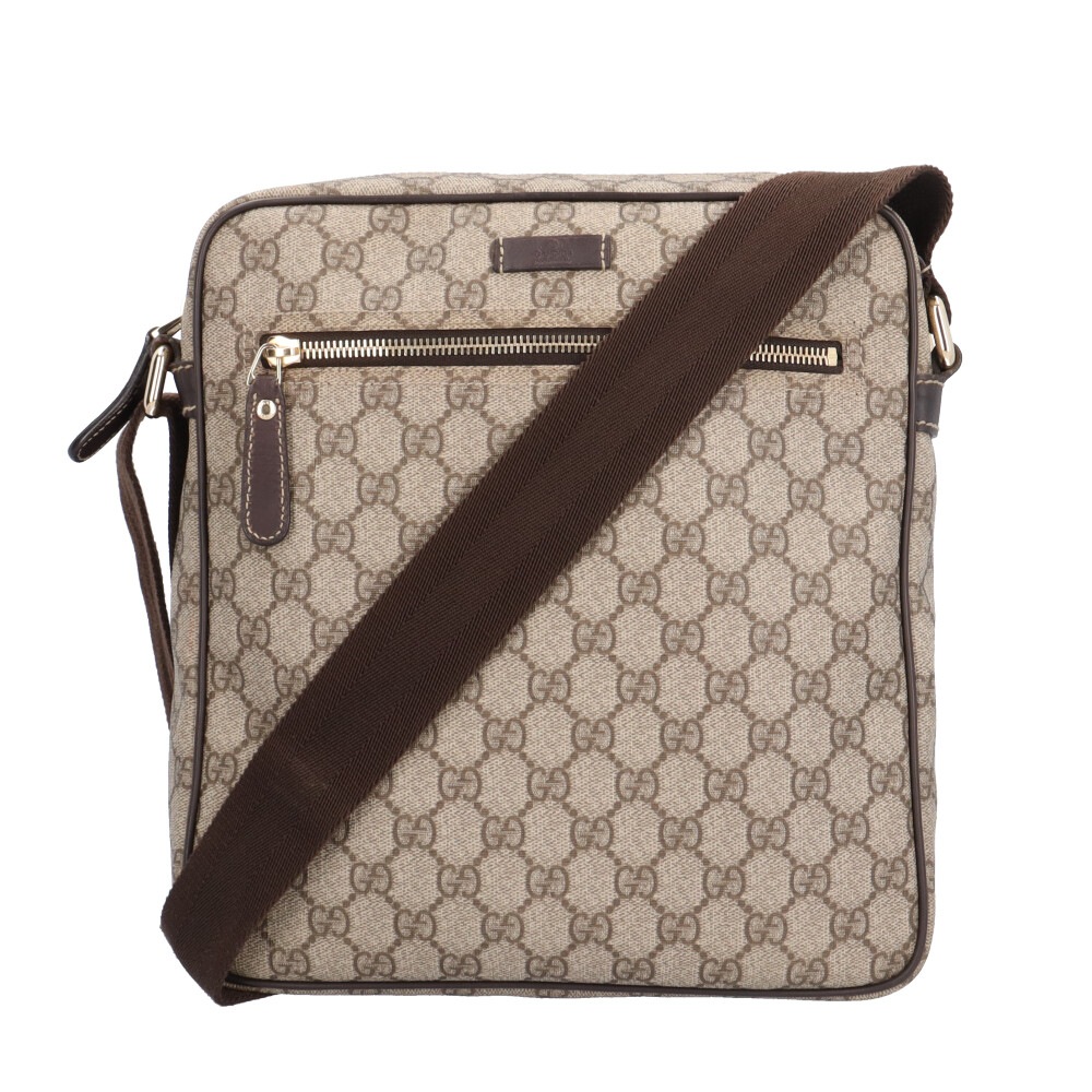 グッチ メッセンジャーバッグ GGスプリーム ショルダーバッグ GGスプリームキャンバス 201448 ブラウン GUCCI 中古