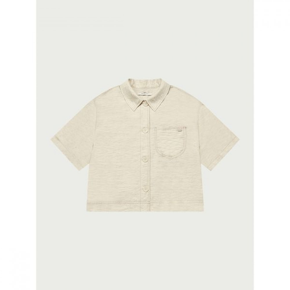 [ハンテン] レディースステッチディテールポケットショートスリーブシャツ_121 (10520-120-401-68)