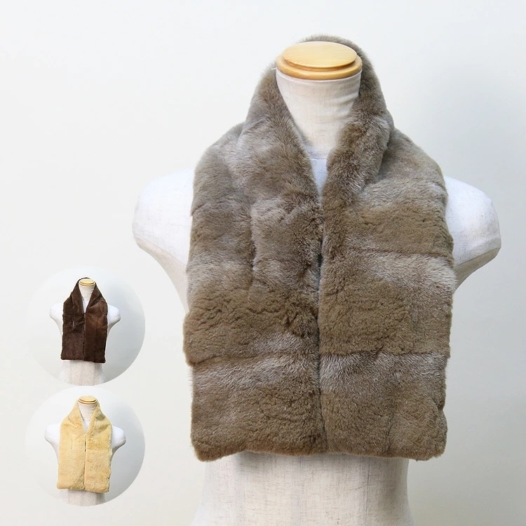 ミンク ファー マフラー スリット付 送料無料 レディース ギフト プレゼント