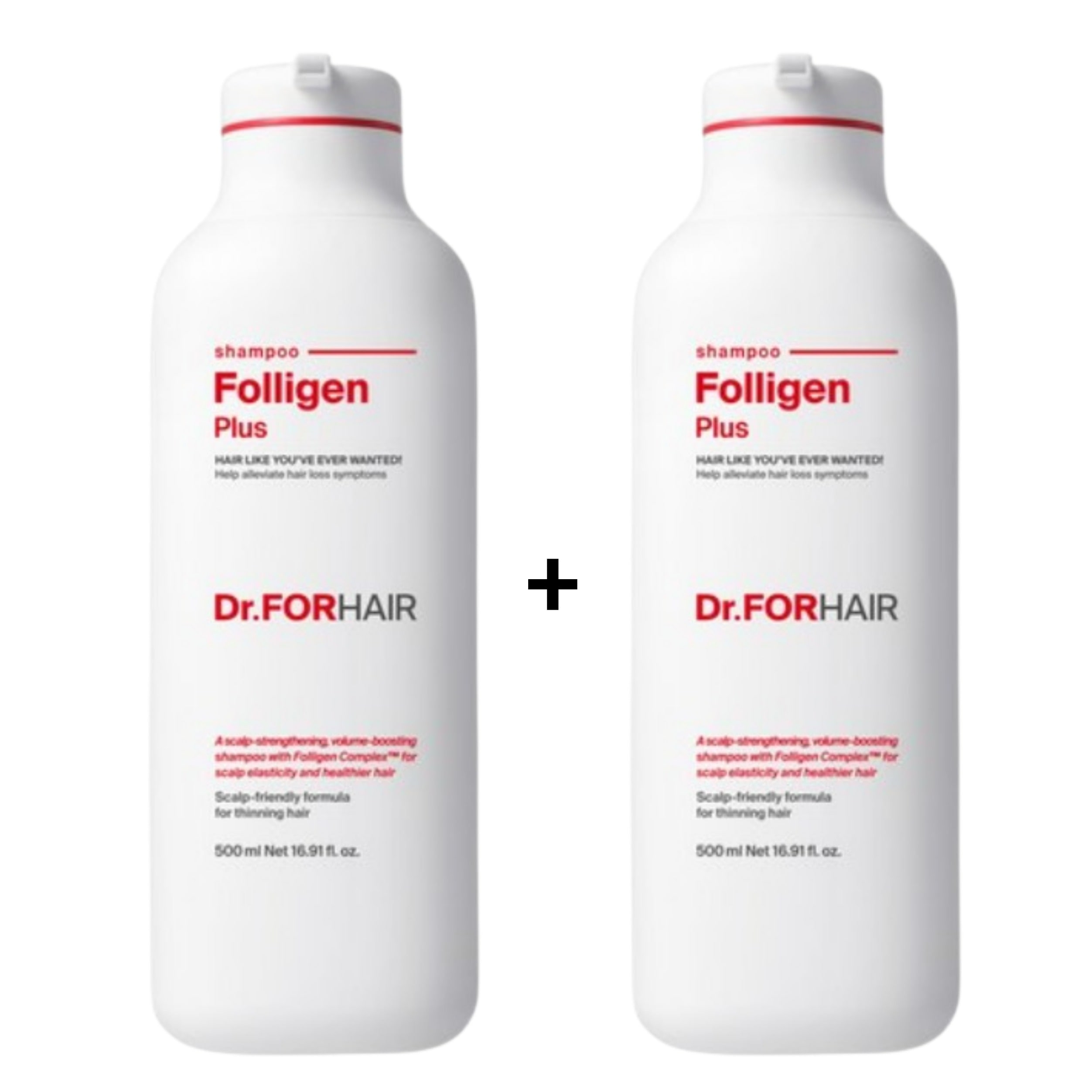 ドクターフォーヘアポリゼンプラス脱毛緩和シャンプー 500ml, 1+1, 正品, 韓国シャンプー