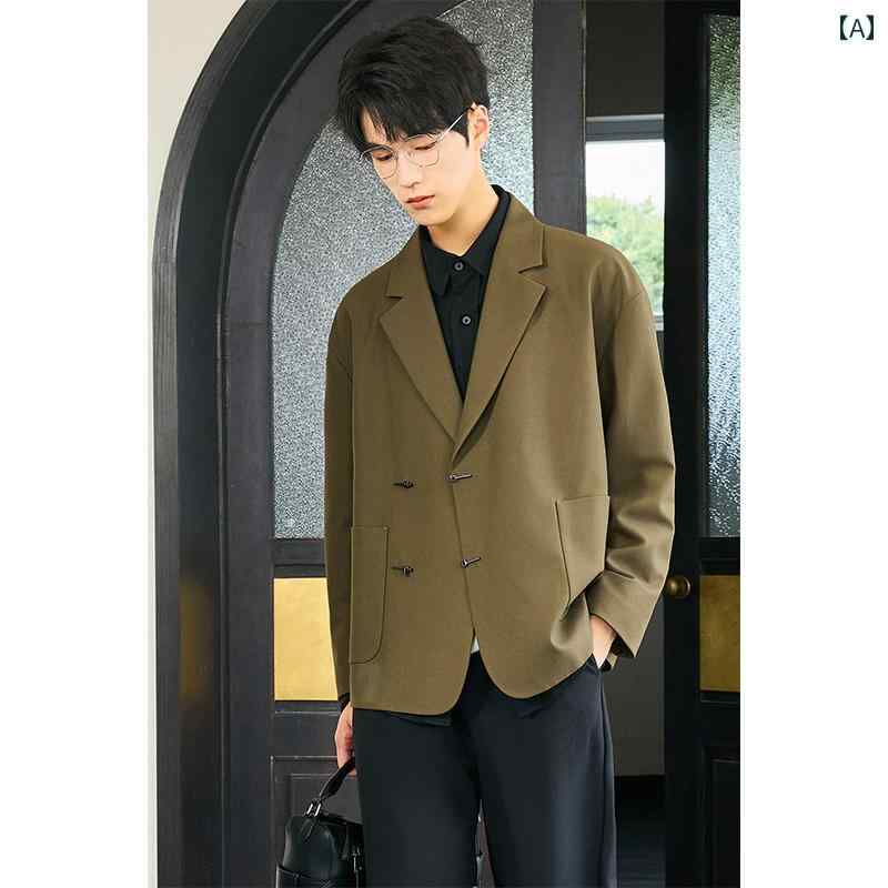 スーツ　ジャケット　カジュアル チャイナ風 カジュアル スーツ メンズジャケット 2025 春秋 韓国 小さい シングル トップ