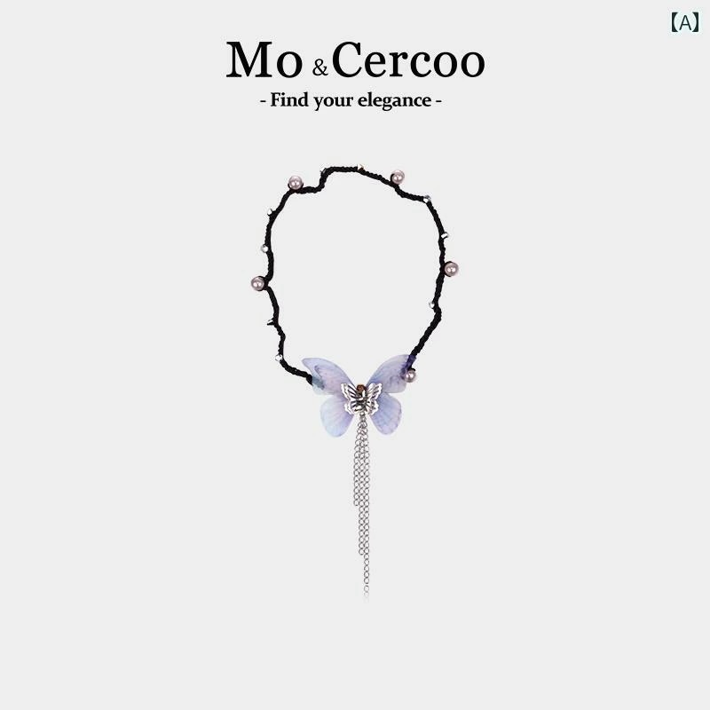 蝶 ヘアゴム まめ髪 ネックセス エレガント 快適 アクセサリー おしゃれ 上品 フェミニン ファッション レディース