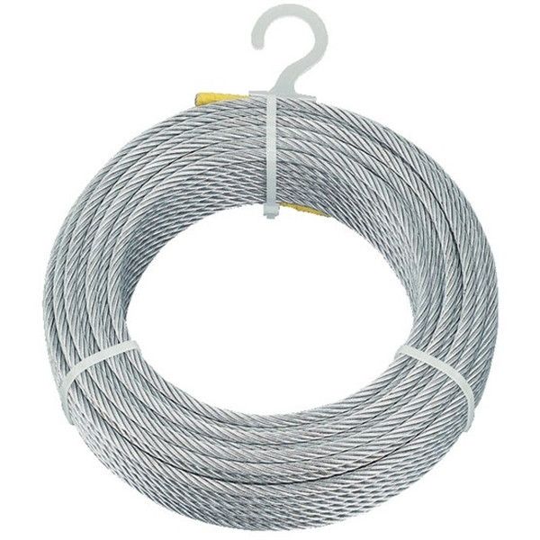 CWM5S50 メッキ付ワイヤロープ φ5mm×50m メーカー直送