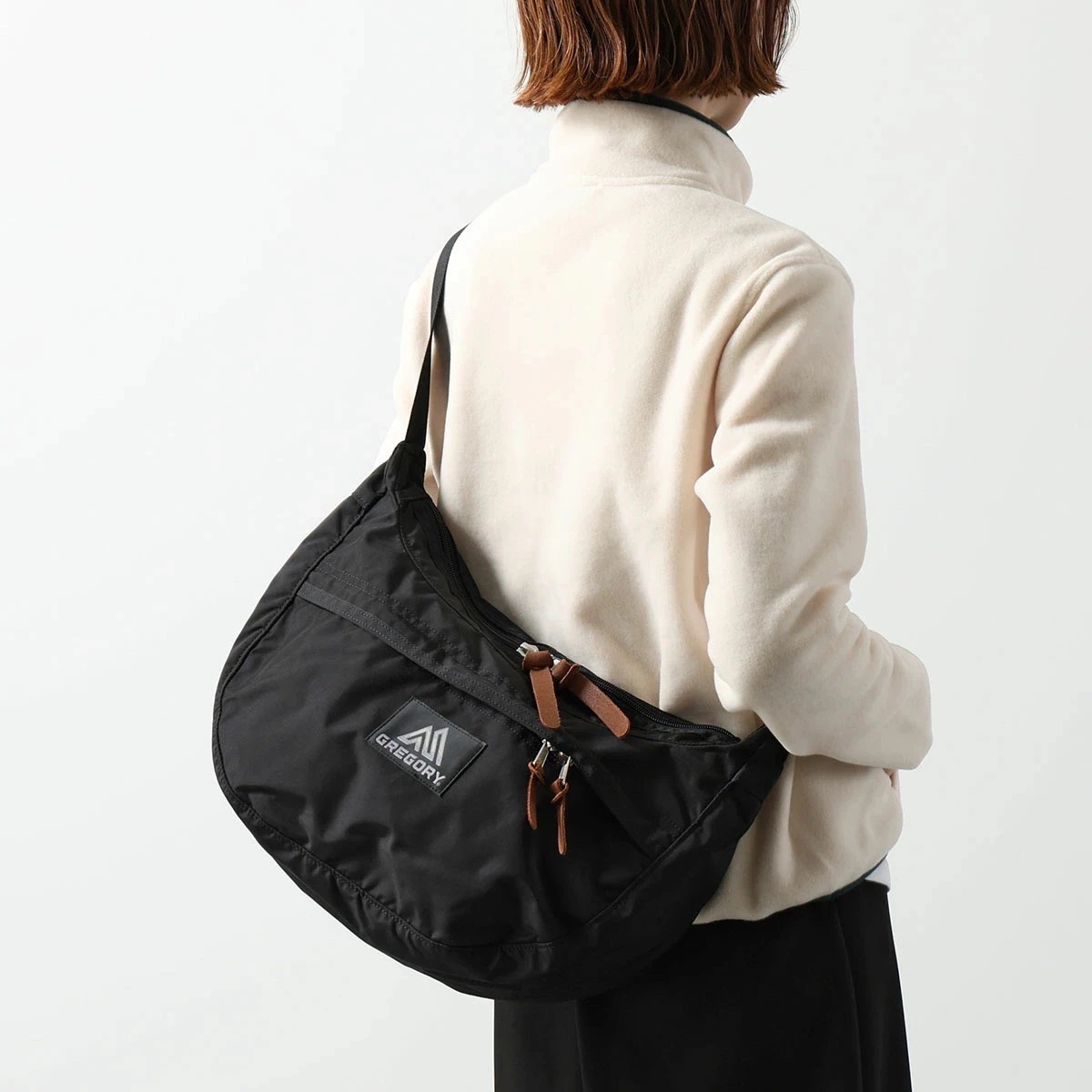 GREGORY グレゴリー ショルダーバッグ SATCHEL M サッチェル 154503 1041 レディース クロスボディ ナイロン 13L ロゴ 鞄 BLACK