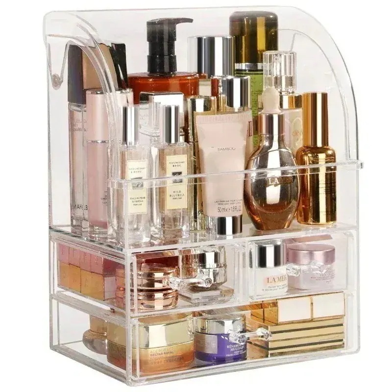 【20点セット】急速出荷即納 透明アクリル防塵化粧品収納ボックス化粧台口紅スキンケア用品ブラシ収納棚デスクトップ整理ボックスwudamne25%oFF