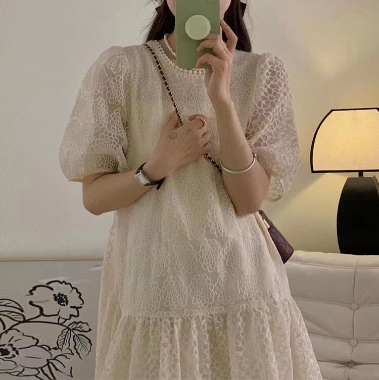 レディース ワンピース ロングワンピース 半袖 ラウンドネック 刺繡 透け感 かわいい 大人可愛い きれいめ シンプル カジュアル 上品 おしゃれ かっこいい 大人女子 こなれ感 レトロ 個性的