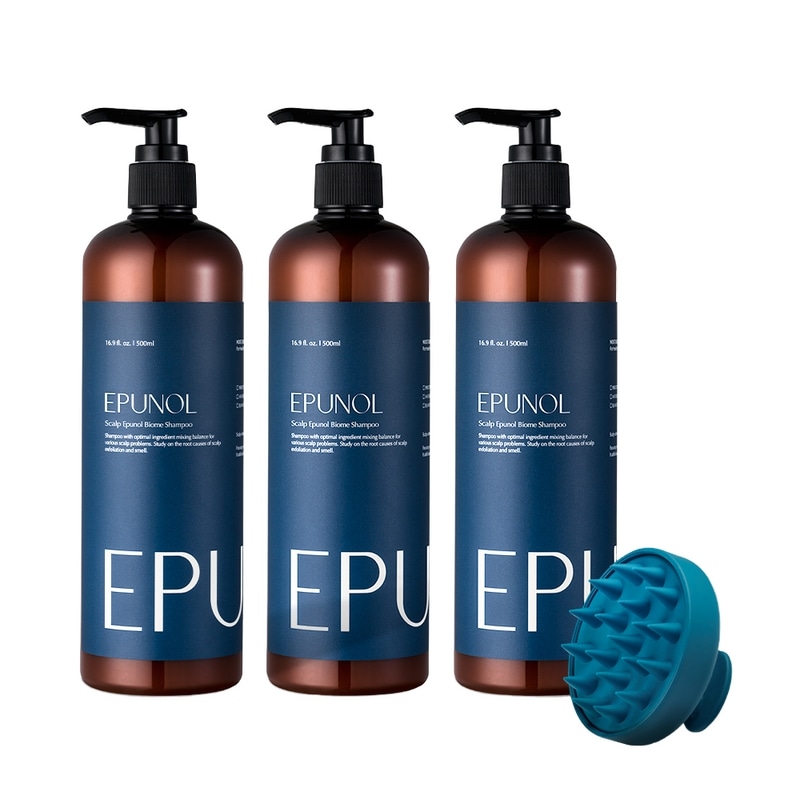 エピノールバイオーム弱酸性フケシャンプー500ml x3個+頭皮ブラシ55g