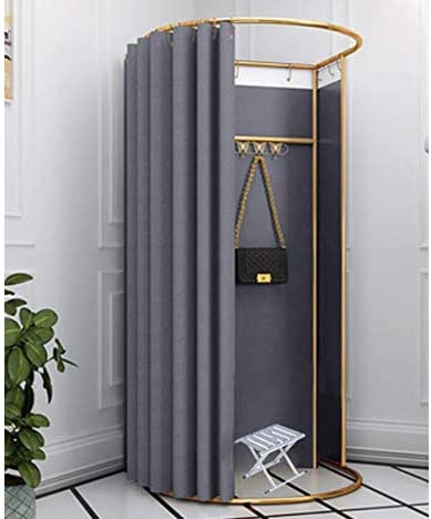 フィッティングルーム　試着室 簡易 更衣室 洋服店 着替え 催事場 イベント フィッティングルーム カーテンタイプ 100*95*200cm (ダークグレー)