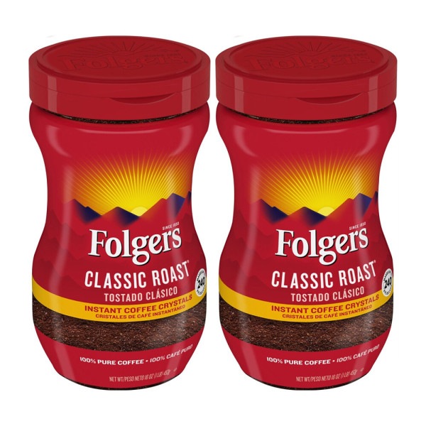 【国際ブランド】 Folgers フォルガーズ2-SETフォルガーズクラシックローストコーヒー16OZ インスタントコーヒー