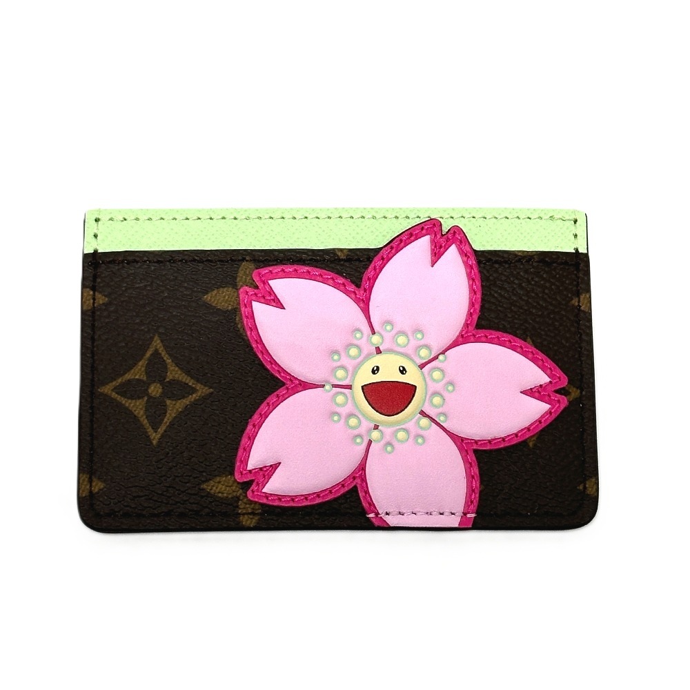 カードケース M13429 LV × TM カードケース ポルト カルト・サーンプル 村上隆 チェリーブロッサム モノグラムキャンバス ブラウン