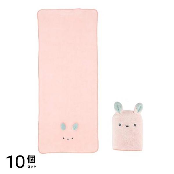 CB JAPAN (シービージャパン) カラリズーイ 吸水アニマル フェイスタオル 80×30cm 1枚入 (ウサギ) 10個セット