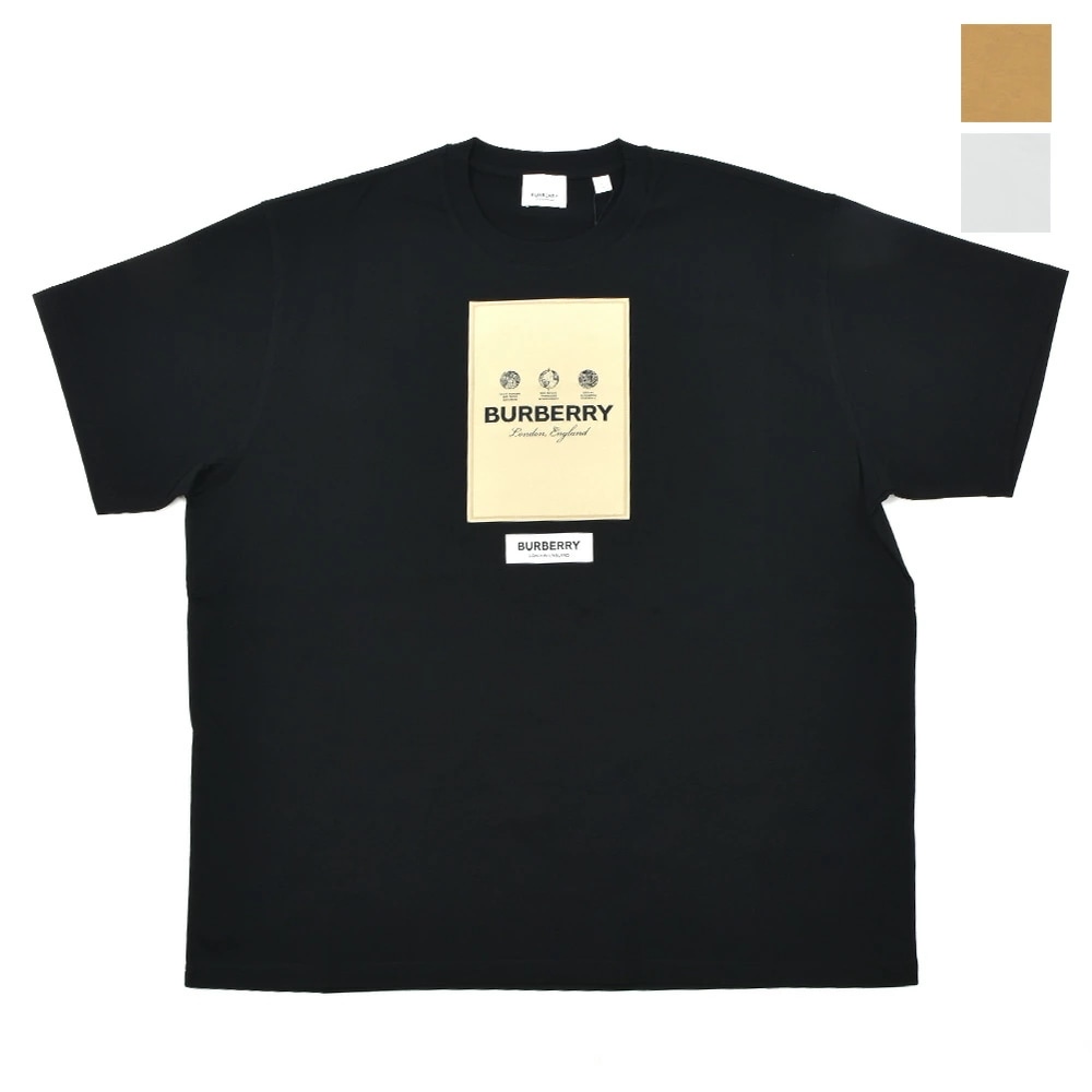バーバリー Tシャツ メンズ カットソー クルーネック 半袖 ブラック ホワイト キャメル BURBERRY[8057]