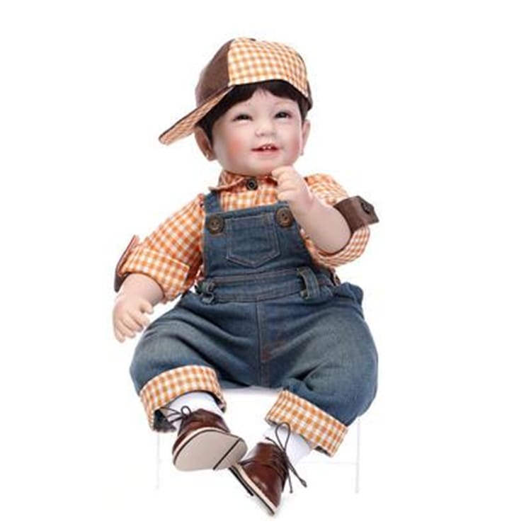 韓国ファッションスマイリーフェイス かわいい 4本の歯 シミュレーション 男の子人形 誕生日 ギフト