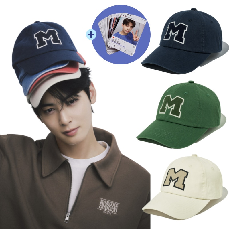 [チャ·ウヌ着用/フォトカード贈呈] マリーテ M LOGO APPLIQUE CAP 3色/韓国帽子