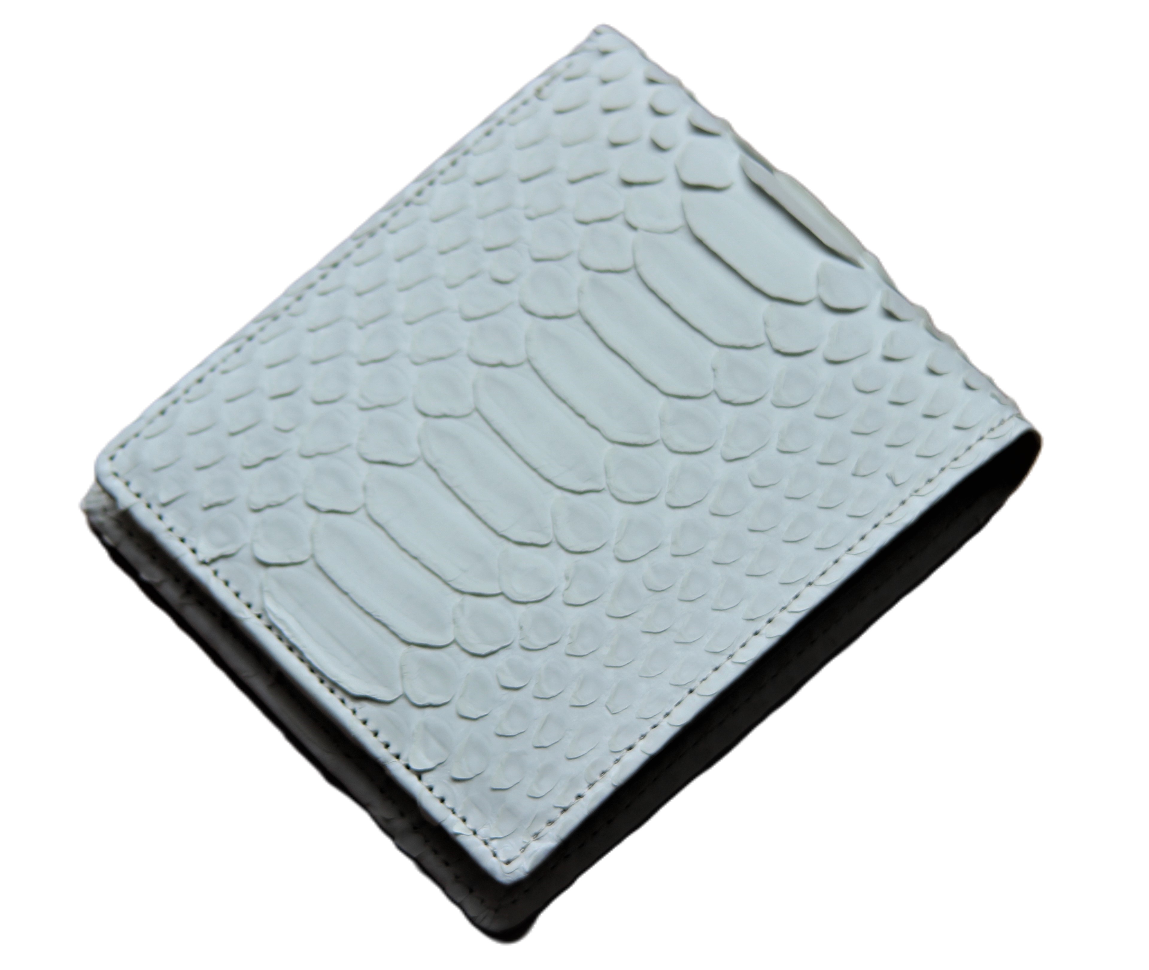 【新規OPEN】【期間限定】本パイソンホワイトマット加工革/牛革！国内縫製！ショートウォレットWH