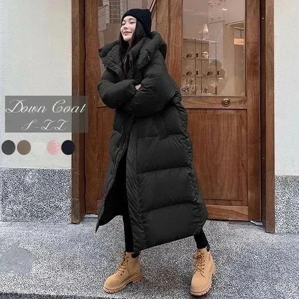 ダウンコート レディース ロング ベンチコート フード アウター ジャケット 大きいサイズ ダウンジャケット 90％ダウン シンプル 冬服 柔らかい防寒 無地 ロングコート 暖かい 大きいサイズ 防寒