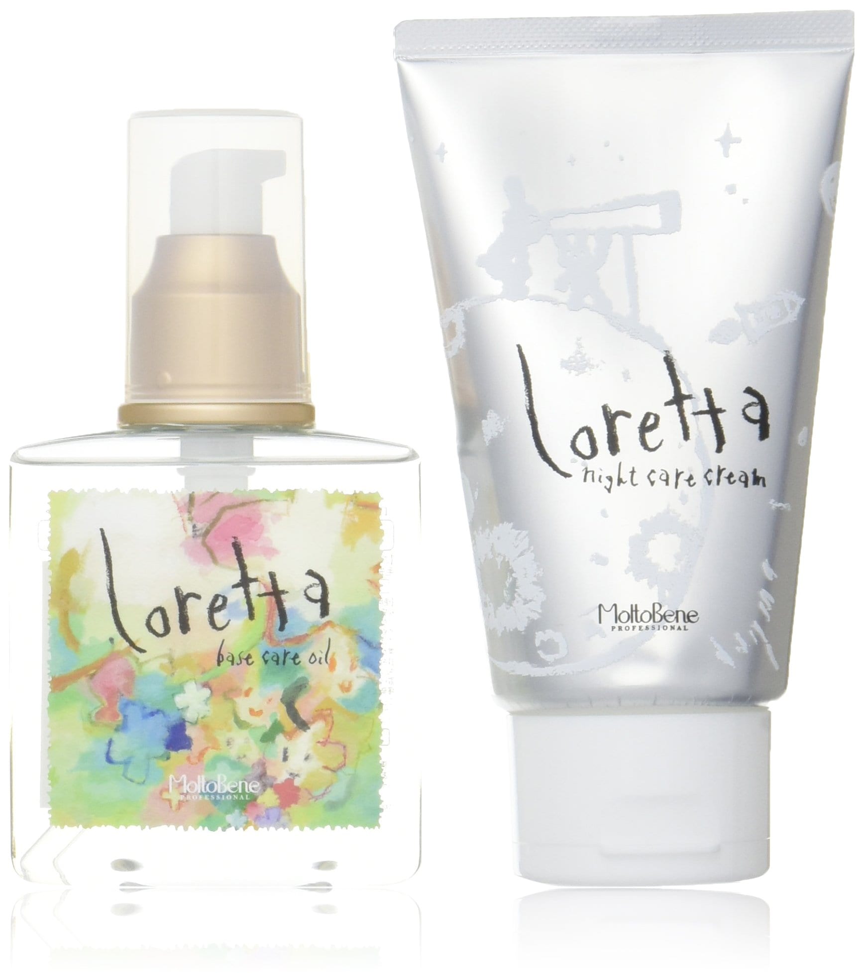 モルトベーネ ロレッタ ナイトケアクリーム120g&ベースケアオイル120ml セット