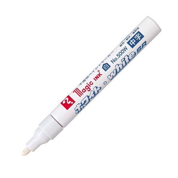 (まとめ) 寺西化学 油性ペイントマーカー マジックインキ ホワイト・white SR No.500W(中字) M500W 1本 (×100セット)