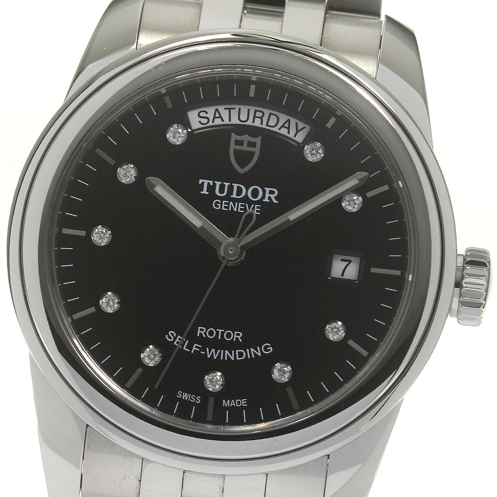 チュードル TUDOR 56000 グラマー デイトデイ 10Pダイヤモンド 自動巻き メンズ 保証書付き_837867【中古】