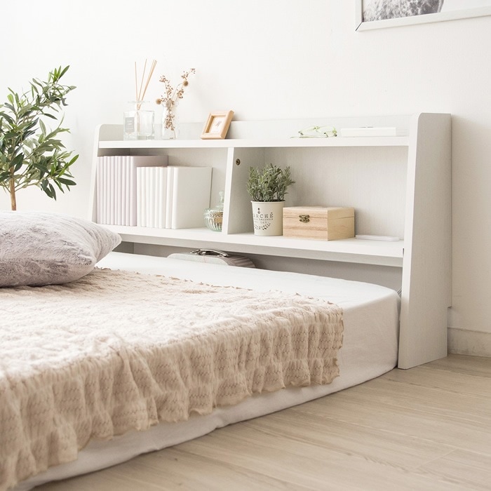 ヘッドボード 収納棚 おしゃれ HB-F1000-WH ホワイト