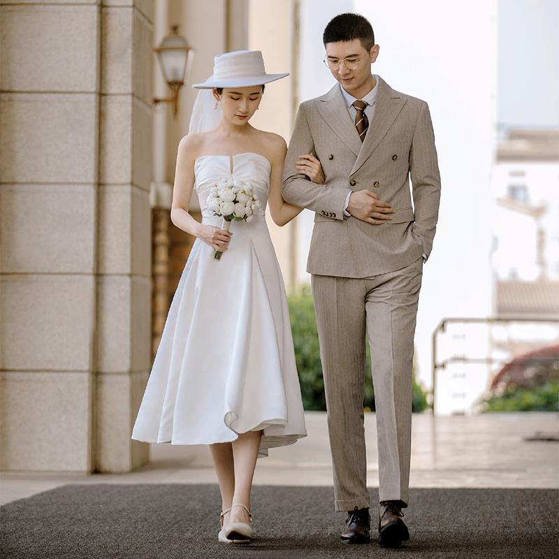 2024 新作 高級感 気質 ワンピース 結婚式 ドレス 花嫁ロングドレス 結婚式ワンピース 韓国ファッション パーティードレス ウェディングドレス 白73