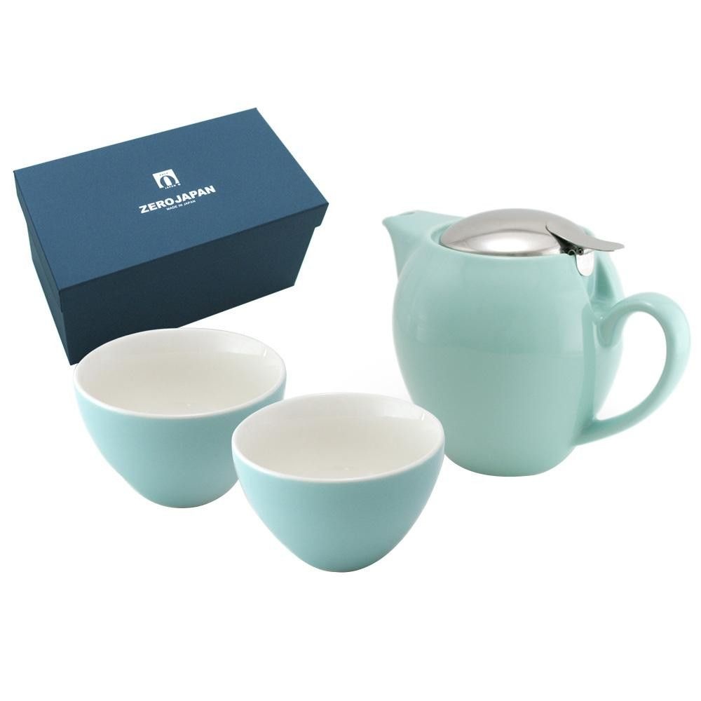 ZERO JAPAN ユニバーサルティーポット4人用+ティーカップワイドx2 ZG-003 AM/アクアミスト