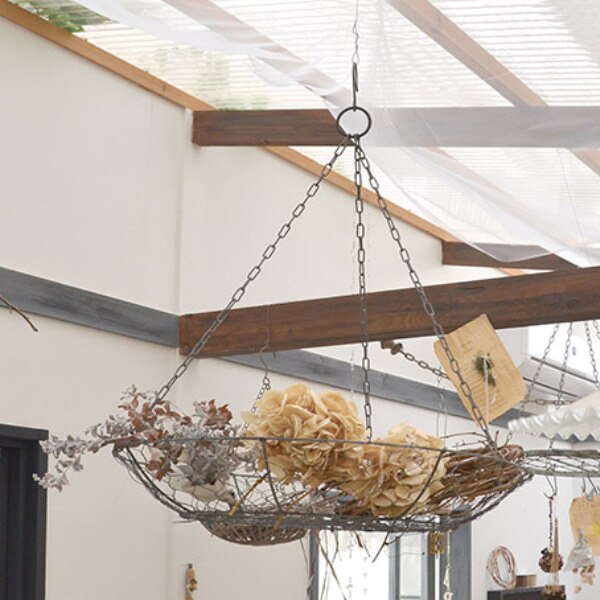 ハンギング プランター エアプランツ ハンギングネットトレイ 直径60x高さ77cm