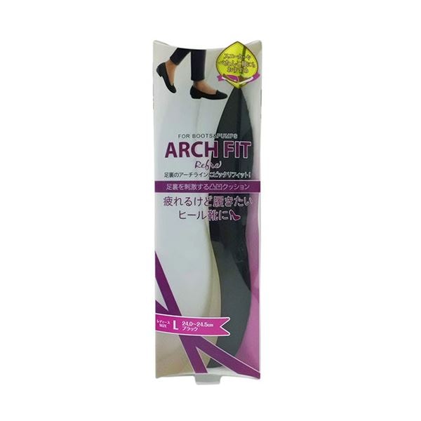 [5セット] 荒川産業 アーチフィット リフレ L ブラック ARAKAWA07082X5