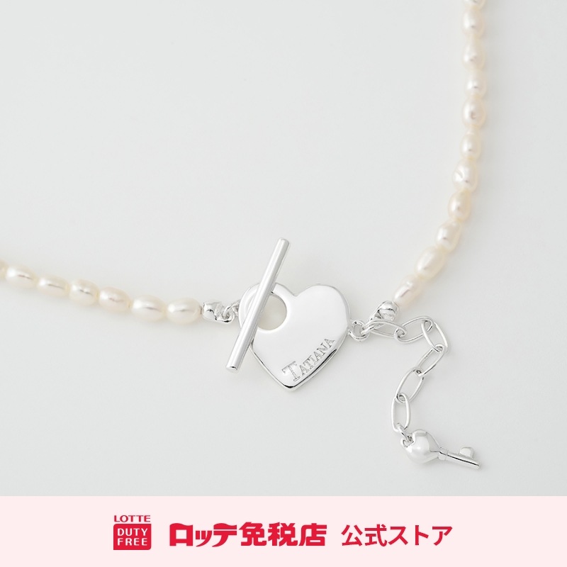[タチアナ] ハートトグルキーポイントパールネックレス(シルバー)