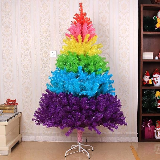 クリスマスツリー レインボー カラフル インパクト クリスマスホリデー イベント ロビー 玄関 213cm 大きい 大型 リビング 派手