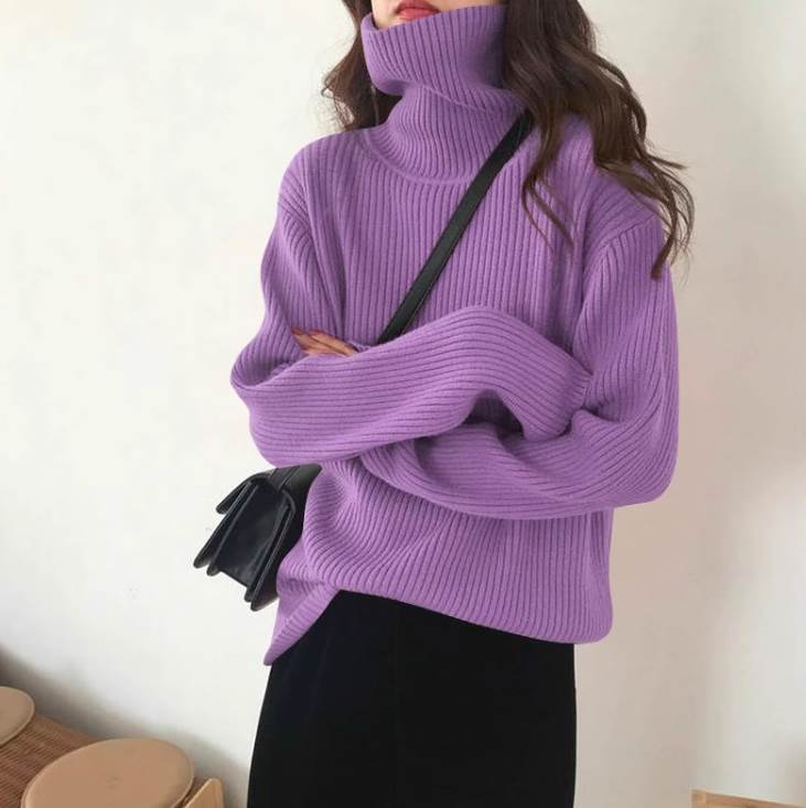 クーポン有トップス レディース ニット セーター プルオーバー 個性的 丈長 萌袖 ドロップショルダー タートルネック 目立つ モテ 防寒 暖かい 無地 色展開 ブラック グレー ホワイト アプリコッ