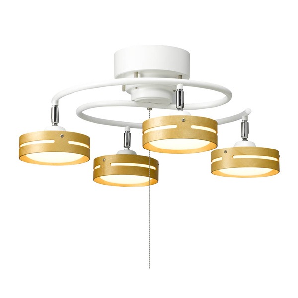 ヤザワ LED ひも式 S字 4灯 シーリングライト 天井照明 Y07CEL40L03WH (sb) ホワイト