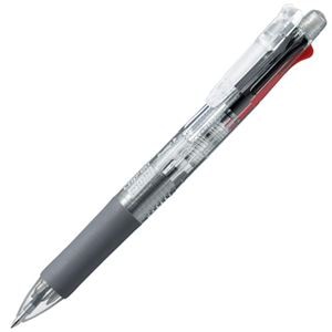 （まとめ） ゼブラ 多機能ペン クリップ-オン マルチ （軸色 透明） B4SA1-C 1本 (×10セット)