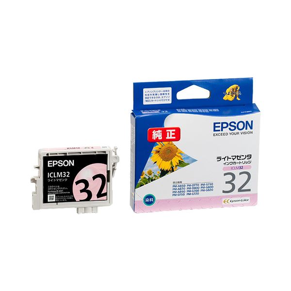 （まとめ） エプソン EPSON インクカートリッジ ライトマゼンタ ICLM32 1個 (×4セット)