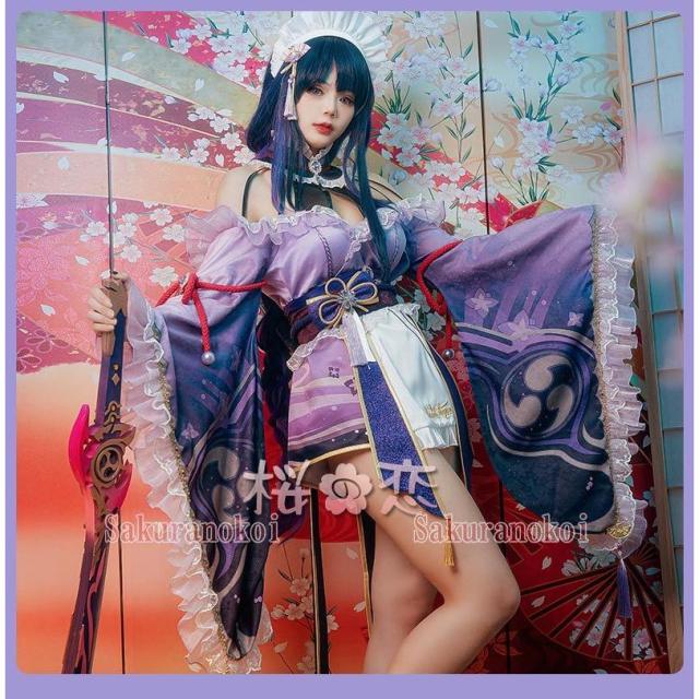 原神 げんしん genshin 稲妻 雷神バアル 雷電将軍 らいでんしょうぐん メイド コスプレ 衣装 cosplay イベント パーティー コスチューム uw1638