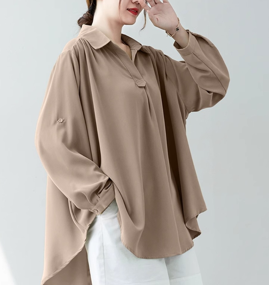 トップス デート モテアイテム シャツ 長袖 ドルマンスリーブ フレア コットン 大人可愛い きれいめ 上品 おしゃれ かっこいい 大人可愛い ラブリー キュート ガーリー クール モード系 セクシー