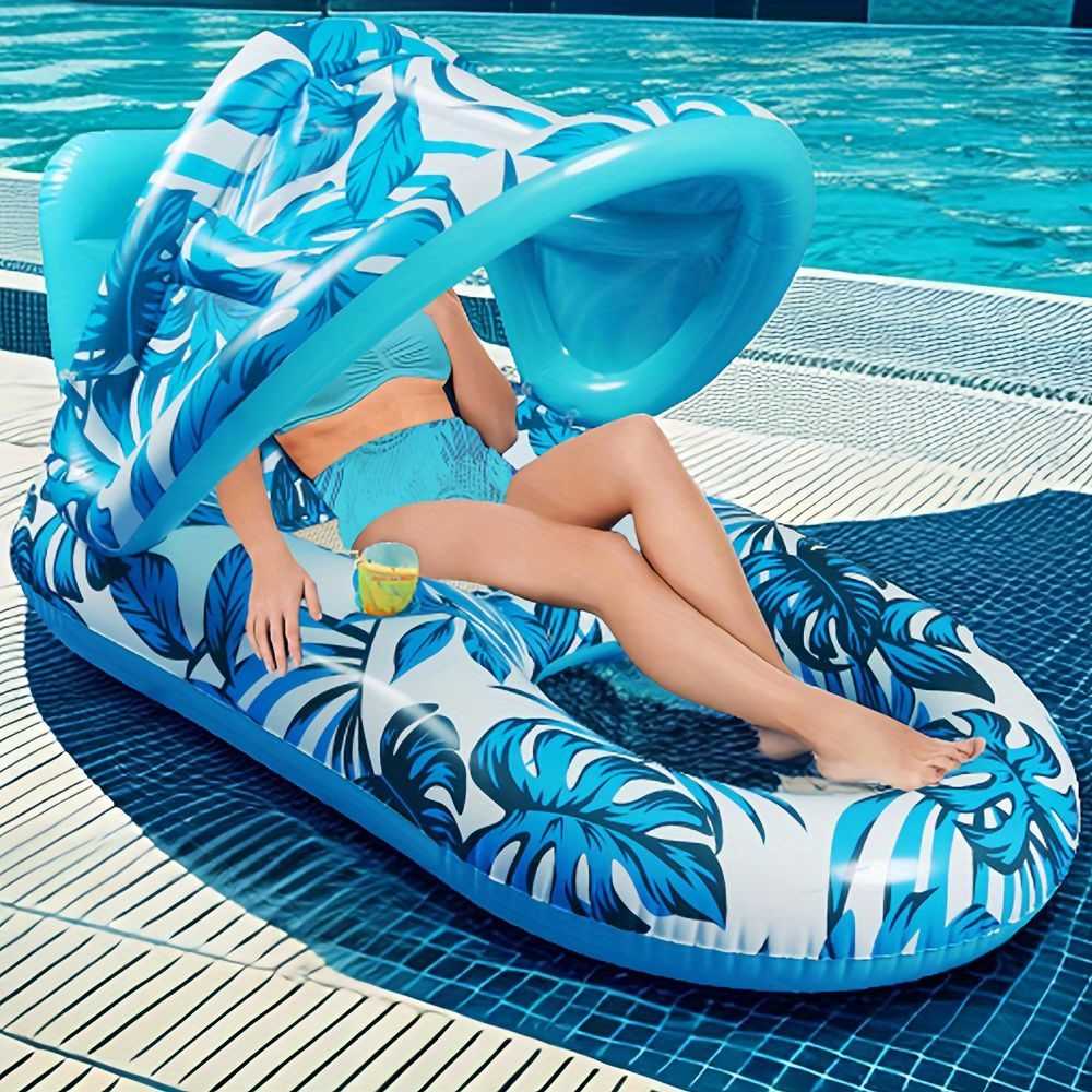 水上ソファー 水上遊具 エアー遊具 プール 大型 浮き輪 大人用 子供用 水遊び フロート サンシェード付き 夏 ビーチ 1人用 海水浴 海 日除け プールty286