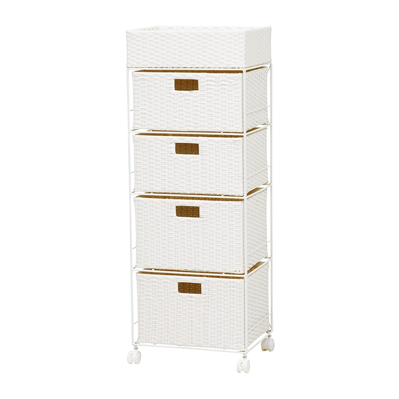 HAGIHARA(萩原) RAN-2415WH ランドリーチェスト(ホワイト・幅40.5×奥行30.5×高さ109.5cm) RAN2415WH 10,442円