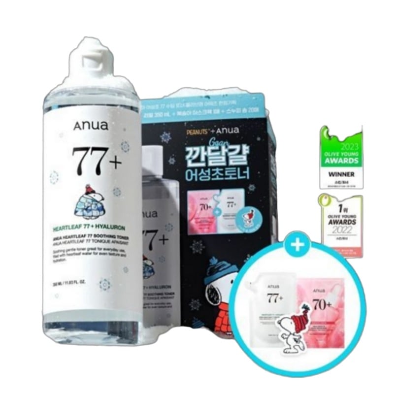 ドクダミスージングトナー 350ml + 350ml アワード限定企画（+スヌーピーコットン20枚 + ピーチマスク1枚）