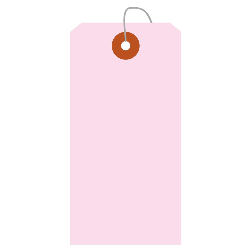 （まとめ買い）ササガワ 針金付きカラー荷札 大 桃 一穴 1000枚入（50枚帯x20束） 25-142 [x3]