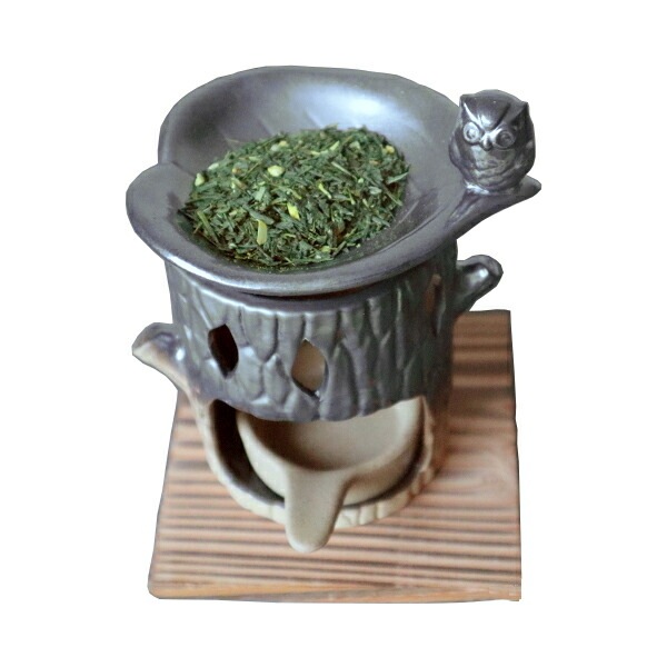 茶香炉（ろうそく茶葉セット） ふくろう 国産 茶葉 消臭作用 アロマテラピー 茶香炉 おすすめ 陶器 ギフト 誕生日プレゼント ホワイトデー