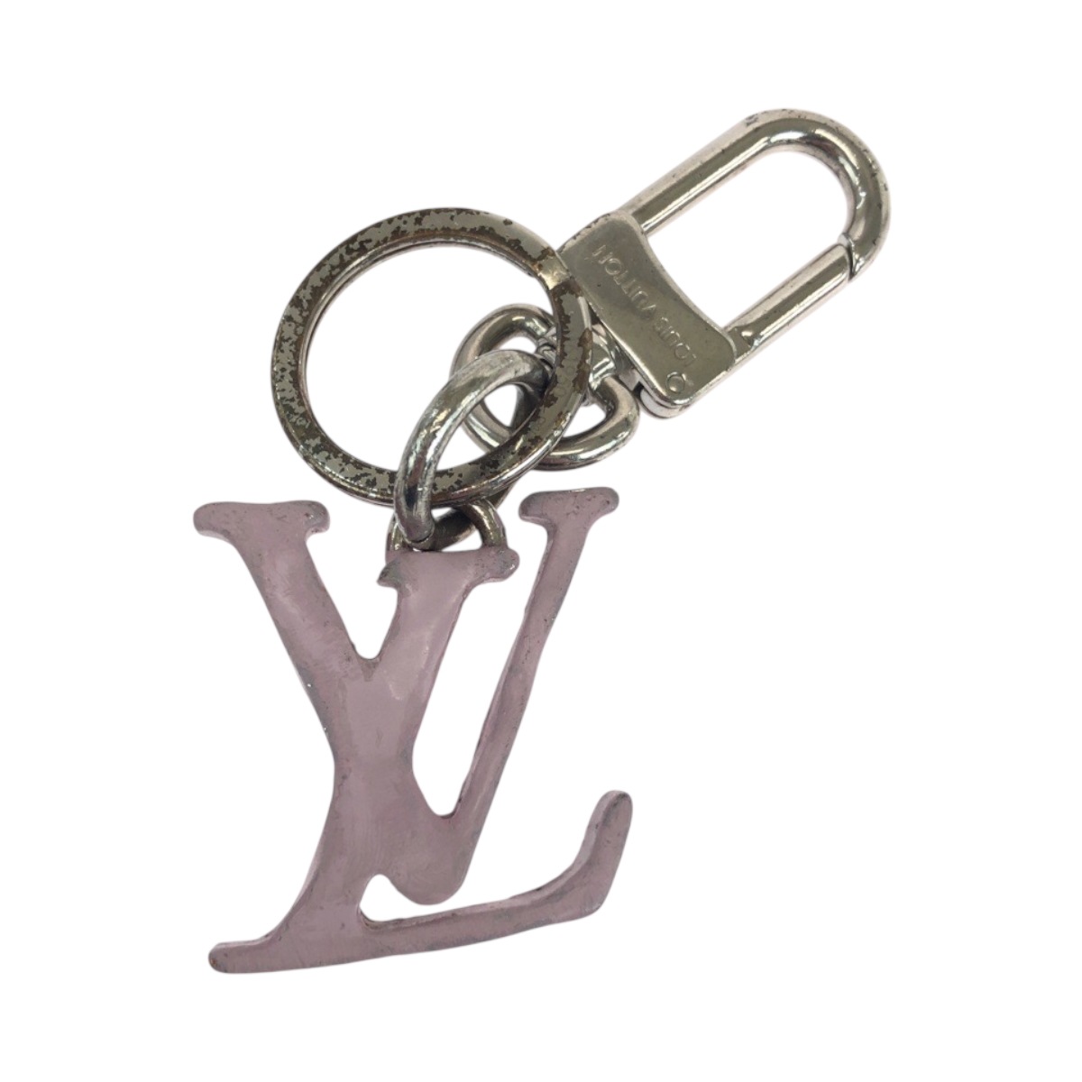 ポルトクレ LVシェイプ ピンク シルバー金具 ステンレススチール MP2615 キーホルダー レディース 504130