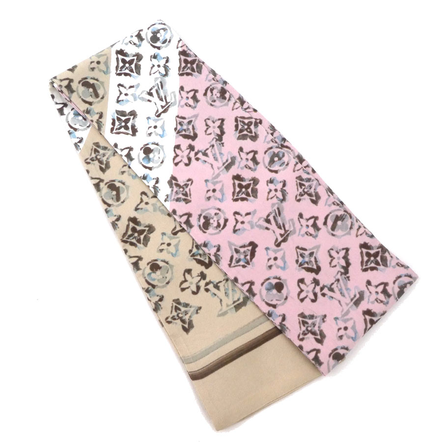 ルイ ヴィトン LOUIS VUITTON スカーフ シルク ピンク/ベージュ/マルチカラー レディース M70417 e59504k