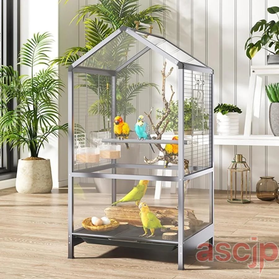 3日で出荷 鳥かご 鳥ケージ 大型 豪華セット 高級透明アクリル 鳥籠 大きいケージ バードケージ オープン大空間 オウムケージ お掃除簡単 はしご 止まり木 ブランコ付き 文
