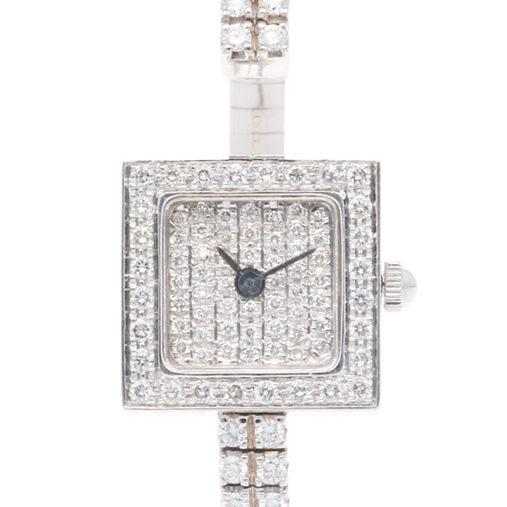 カラチ 腕時計 18金 K18ホワイトゴールド クオーツ 1年保証 CARATI 中古