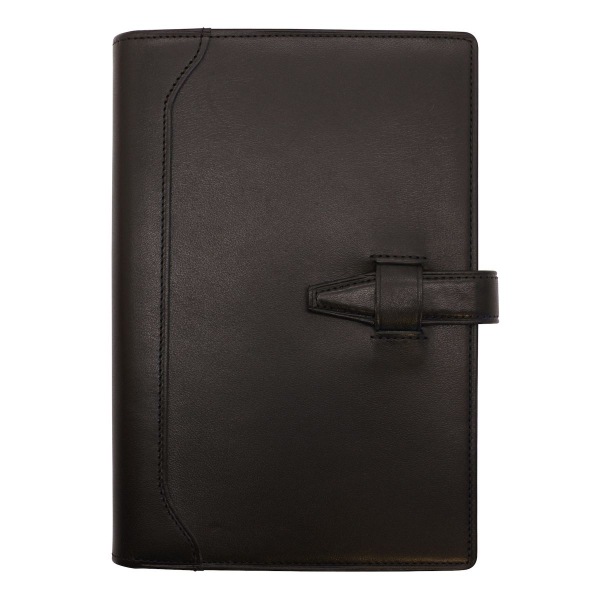 ダ・ヴィンチグランデ オリーブレザー バイブル システム手帳 15mm【ブラック】本革 DB3027B
