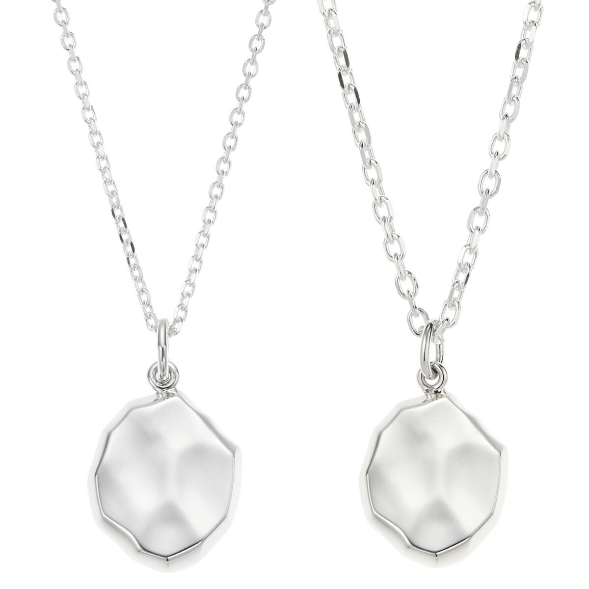 ネックレス レディース メンズ シルバー925 プレート 楕円 ツヤ 艶 アズキチェーン シンプル 15,400円